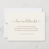 葬儀ありがとうノートカード死別 サンキューカード (正面)