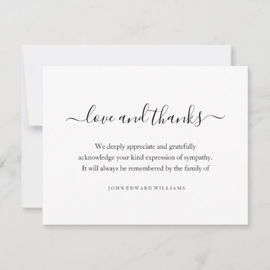 葬儀ありがとうノートカード死別 サンキューカード (正面)