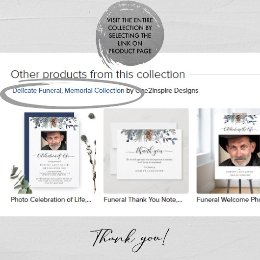 葬儀ありがとうメモ、白いフローラと緑 サンキューカード