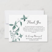 葬儀ありがとう水彩植物緑 サンキューカード (正面)
