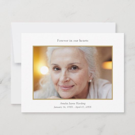 葬儀お祝いのライフフォトフローラ サンキューカード (裏面)