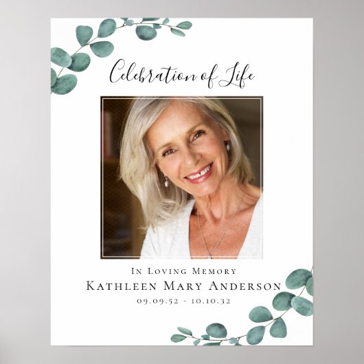 葬儀お祝いの写真ウェルカムサイン ポスター (正面)