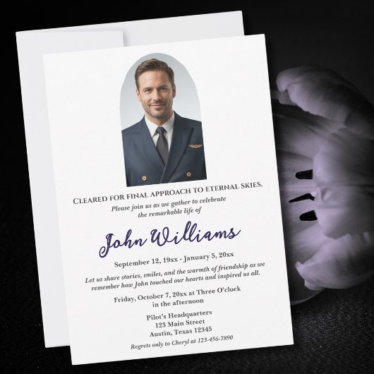 葬儀お祝い生涯記念写真,シンプル 招待状