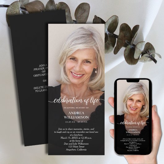 葬儀お祝い・オブ・ライフ・フォト 招待状