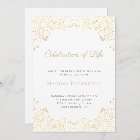 葬儀お祝い 招待状 (正面/裏面)