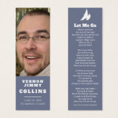 葬儀でハトの白い詩の写真のしおりを見に行かせてくれた (正面&裏面)