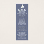 葬儀でハトの白い詩の写真のしおりを見に行かせてくれた (裏面)