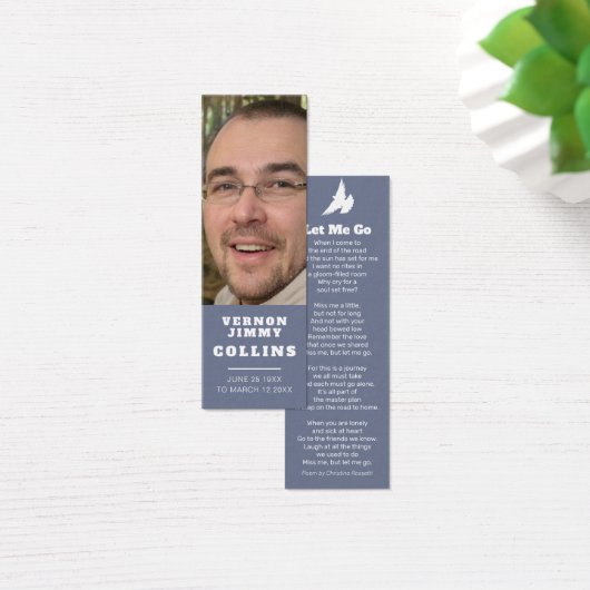 葬儀でハトの白い詩の写真のしおりを見に行かせてくれた (デスク)