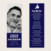 葬儀でハトの白い詩の写真のしおりを見に行かせてくれた (正面&裏面)