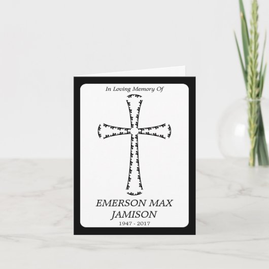葬儀のお知らせエレガント: cross 案内状 (正面)