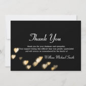 葬儀のお礼に黒にメモリアルハートカード サンキューカード (正面)