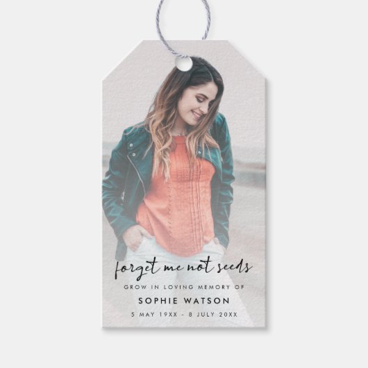 葬儀のお願い 忘れ|思い出の種なし ギフトタグ (正面)