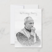 葬儀のためのカスタム白黒の写真 ノートカード (正面)