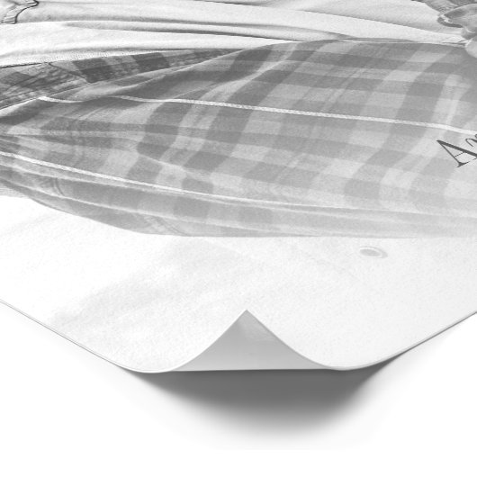 葬儀のためのカスタム白黒の写真 ポスター (角)