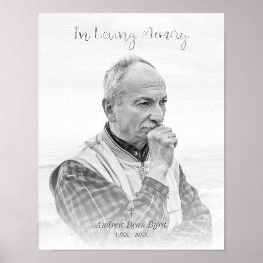 葬儀のためのカスタム白黒の写真 ポスター (正面)