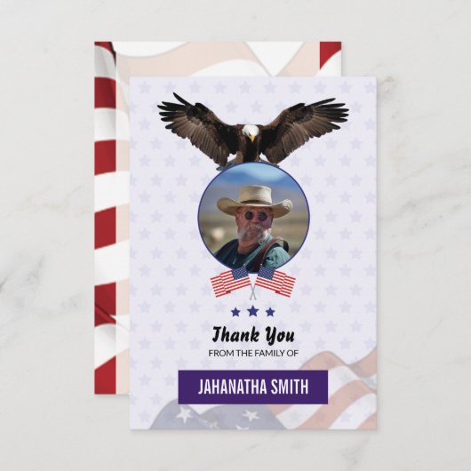 葬儀のサンキューカードの軍隊の軍隊 招待状 (正面/裏面)