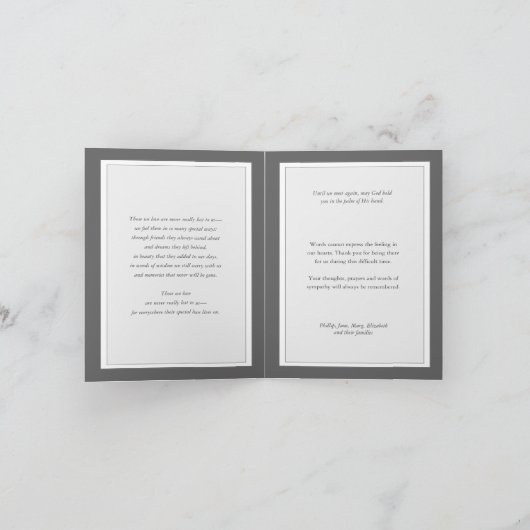 葬儀のサンキューカード|のダマスク織の銀2 サンキューカード (内部)