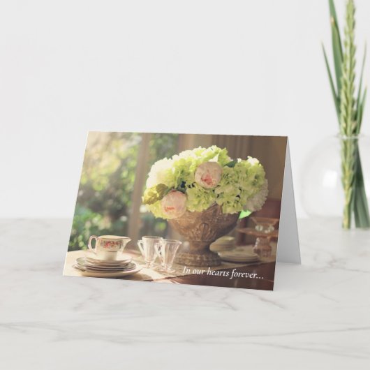 葬儀のサンキューカード|のヴィンテージの茶設定 カード (正面)