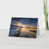 葬儀のサンキューカード|の日没及びボート サンキューカード (正面)
