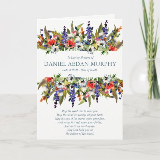 葬儀のサンキューカード|の森林野生花 サンキューカード (正面)