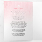 葬儀のプログラムの順序ピンクのバラ 三つ折りプログラム (内部最初)