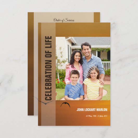 葬儀のプログラム・カード 招待状 (正面/裏面)