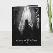 葬儀のメニューカードが明かりに差し込む カード (正面)