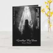 葬儀のメニューカードが明かりに差し込む カード (黄色い花)