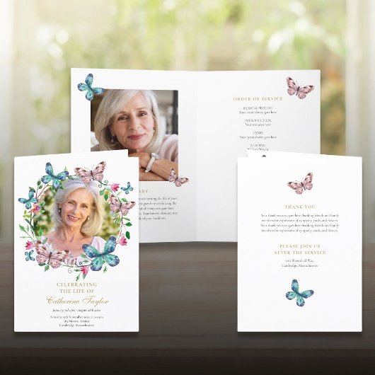 葬儀のメモリアルオーダー蝶の写真 プログラム