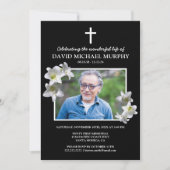 葬儀のユリ | 生前の写真を称える 招待状 (正面)