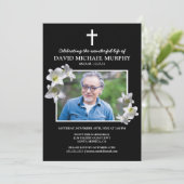 葬儀のユリ | 生前の記念写真 招待状 (スタンド正面)