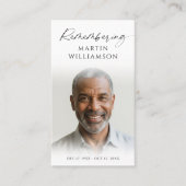 葬儀の写真の名前の記憶モダン祈りの言葉カード 名刺 (正面)