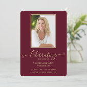 葬儀の写真の順序バーガンディ金ゴールド プログラム (スタンド正面)