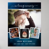 葬儀の写真コラージュ 青空 追悼 歓迎 ポスター (正面)