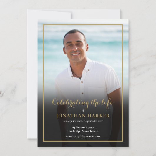 葬儀の写真撮影会 招待状 (正面)