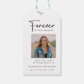 葬儀の写真永遠に私たちのハート詩祈りの言葉 ギフトタグ (裏面)