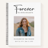 葬儀の写真永遠に私たちのハート詩祈りの言葉 ノートブック (正面)