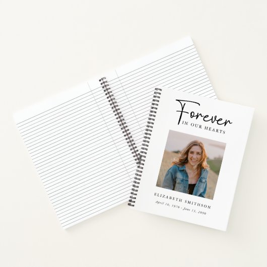 葬儀の写真永遠に私たちのハート詩祈りの言葉 ノートブック (内部)