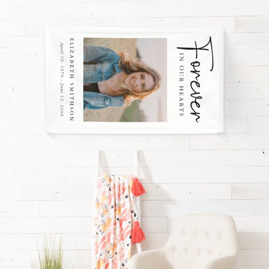 葬儀の写真永遠に私たちのハート詩祈りの言葉 横断幕 (インサイチュ)