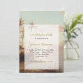 葬儀の写真 エレガントなトロピカルアイランド パームツリー 招待状 (スタンド正面)