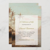 葬儀の写真 エレガントなトロピカルアイランド パームツリー 招待状 (正面/裏面)