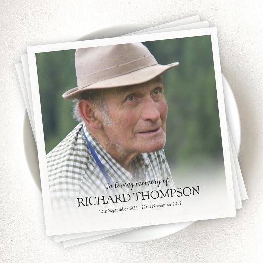 葬儀の写真 |メモリパーソナライズされたアル スタンダードカクテルナプキン