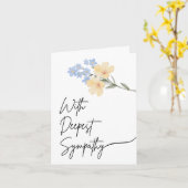 葬儀の同情カード – 深い悔やみや弔慰 カード (黄色い花)