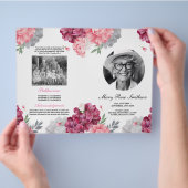 葬儀の命の順序ホワイトピンクフローラ チラシ (手)