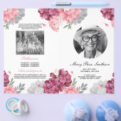 葬儀の命の順序ホワイトピンクフローラ チラシ (シングル)