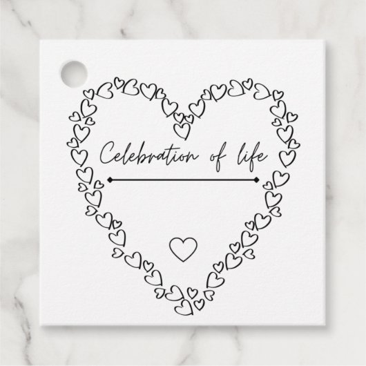 葬儀の好意 |生命のお祝いつるラベル フェイバータグ (正面)