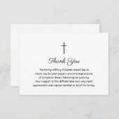 葬儀の宗教的なメモリアルクロスありがとう サンキューカード (正面/裏面)