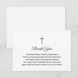 葬儀の宗教的なメモリアルクロスありがとう サンキューカード