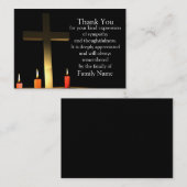 葬儀の後にクロスキャンドルをサンキューカード ノートカード (正面/裏面)