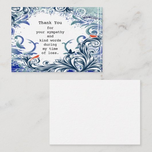 葬儀の後に咲く美しい渦巻き花ありがとう ノートカード (正面/裏面)